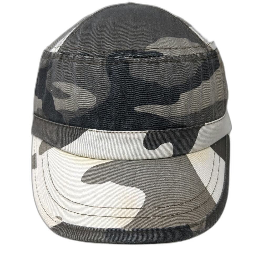 hg Army Cap Gray Black White One Size Urban Camo Strapback Adjustable Hat